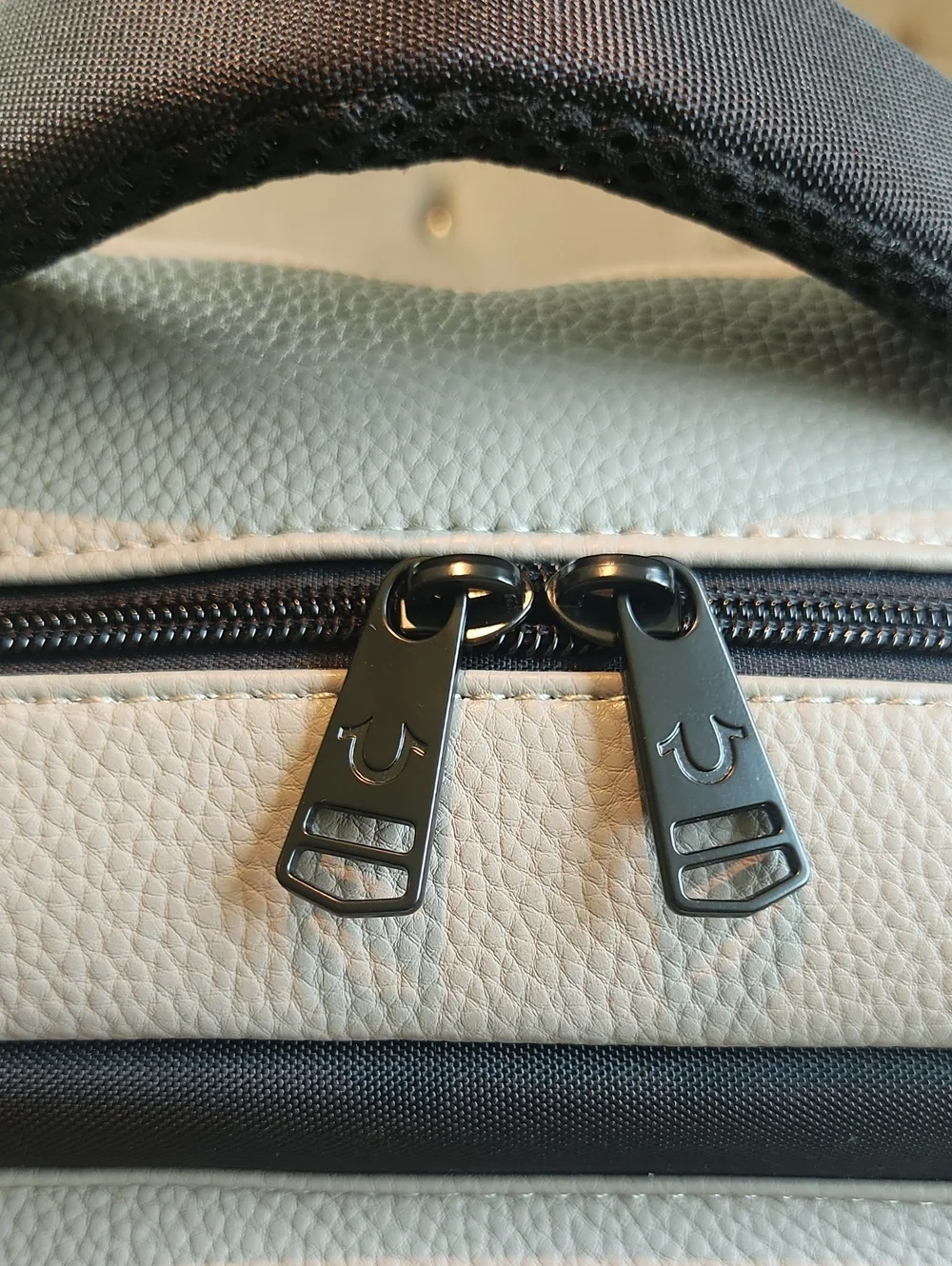 True Religion Gray. and Black Dual-Pocket Backpack